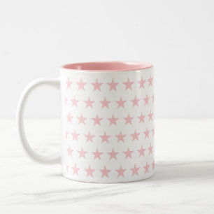 Roze Ster Patroon Tweekleurige Koffiemok