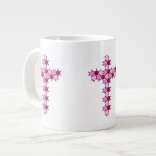 Roze ster van David Cross Optical Illusion Jumbo Mok
