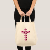 Roze ster van David Cross Optical Illusion Tote Bag (Voorkant (product))