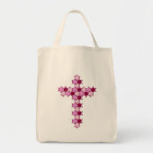 Roze ster van David Cross Optical Illusion Tote Bag (Voorkant)
