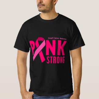 Roze sterke borstkankerwaarschuwing T-Shirt154 T-shirt