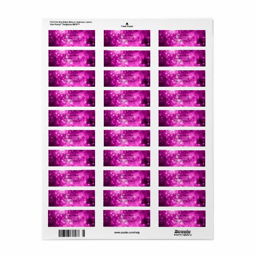 Roze sterren Celestial Digital Art Etiket (Full Sheet)