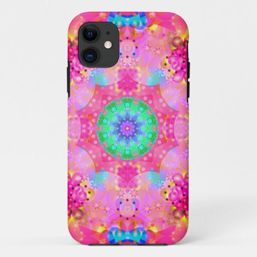 Roze sterren en bubelen Fractal Patroon Case-Mate iPhone Case (Achterkant)