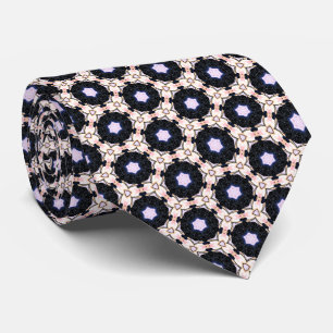Roze sterren en crèmekleurige ringen halsdoek stropdas