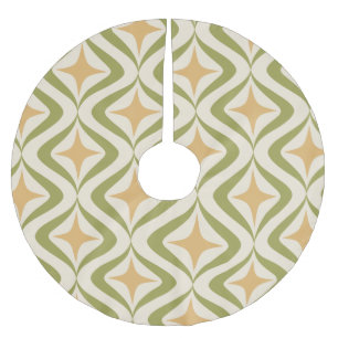 Roze sterren en groene golven kerstboom rok