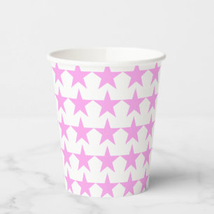 Roze sterren feest papieren beker