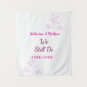 Roze sterren Huwelijksbelofte hernieuwingsjubileum Wandkleed