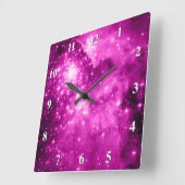 Roze sterren vierkante klok (Hoek)