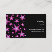 Roze sterren visitekaartje zwart (Achterkant)