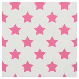 Roze Sterren Witte Achtergrond Textiel Stof