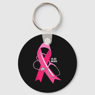 Roze Stethoscoop Verpleegster Borstkanker Sleutelhanger