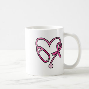 Roze Stethoscoop Zurse Medical Breast Cancer Koffiemok