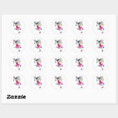 Roze Stick Figuur Fairy Sticker (Vel)