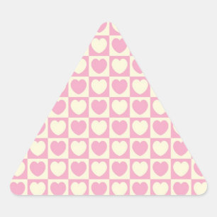 Roze Sticker met driehoek gecontroleerd hart