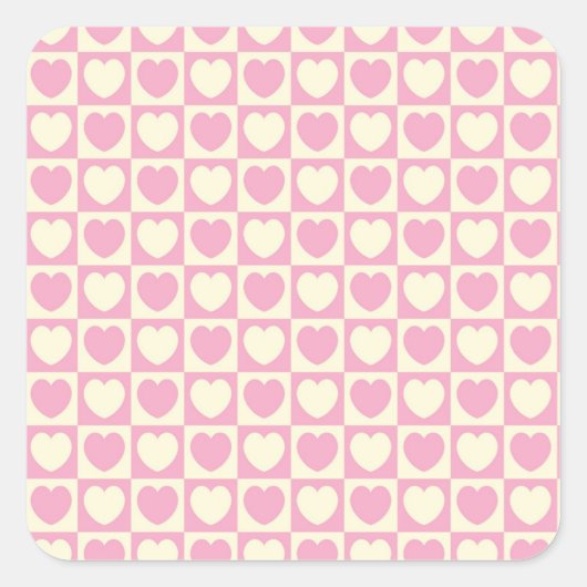 Roze Sticker met vierkante openingen (Voorkant)