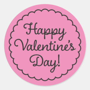 Roze Sticker Valentijnsdag rand