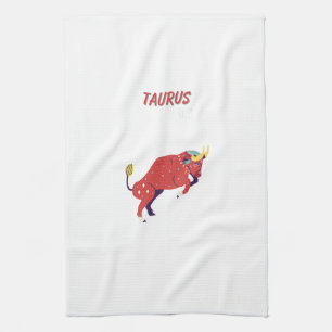 Roze Stier, sterrenbeeld, sterrenbeeld afdruk Theedoek