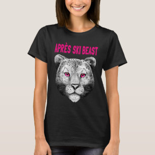Roze stijl Apres Ski Snow Leopard T-shirt