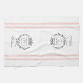 Roze  stijl Franse zak met aangepaste naam Theedoek (Horizontaal)