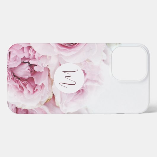 Roze, stijlvol initiaal iPhone hoesje (Achterkant horizontaal)