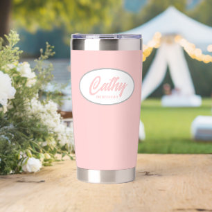 Roze Stijlvolle Trouw Bruidsmeisje Geïsoleerde Drinkbeker
