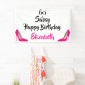 Roze Stiletto 60 en Sassy 60th Birthday Spandoek