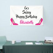 Roze Stiletto 60 en Sassy 60th Birthday Spandoek