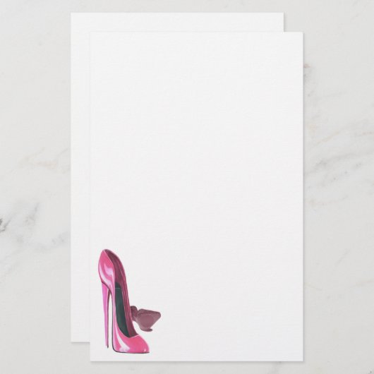 Roze Stiletto schetst kunst Briefpapier (Voorkant / Achterkant)