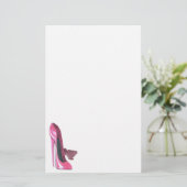 Roze Stiletto schetst kunst Briefpapier (Staand voorkant)
