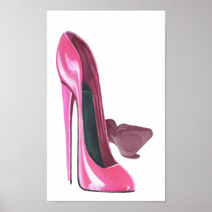 Roze Stiletto schetst Poster voor kunst