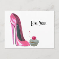 Roze Stiletto Schoen en Cherry Cupcake