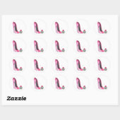 Roze Stiletto-schoen en cupcake Ronde Sticker (Vel)