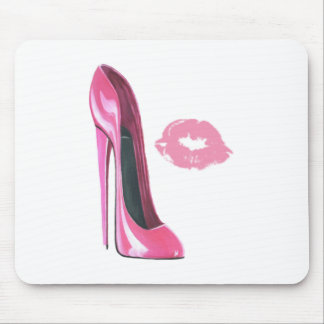 Roze Stiletto Schoen en Roze Lips Muismat