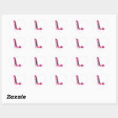 Roze Stiletto Schoen en Roze Rose Art Hart Sticker (Vel)