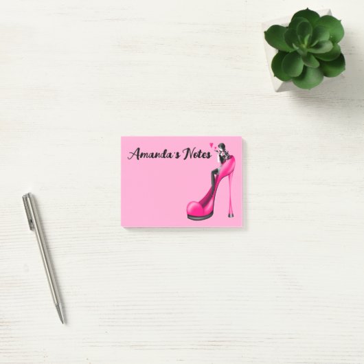 Roze Stiletto Schoen Mode Diva Notities Post-it® Notes (Kantoor)