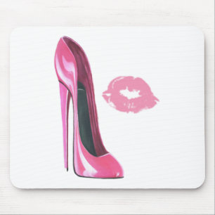 Roze Stiletto Shoe en Kiss Muismat