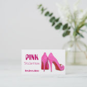 Roze Stilettos Visitekaartje (Staand voorkant)