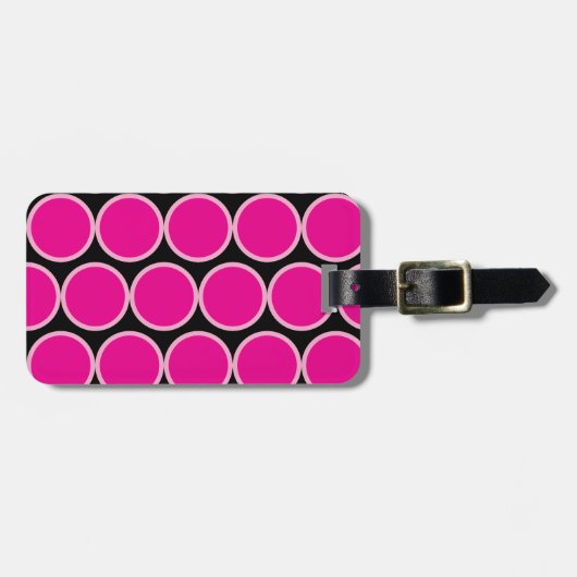 Roze Stip Bagage Label (Voorkant horizontaal)