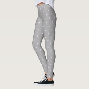 Roze Stip Grijs Achtergrond Elegante Stippen Gesti Leggings