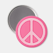 Roze Stip Vrede Magneet (Voorkant / Achterkant)