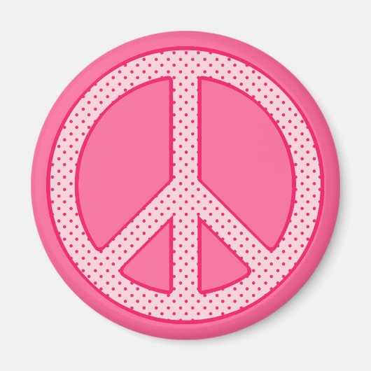 Roze Stip Vrede Magneet (Voorkant)