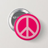 Roze Stip Vrede Ronde Button 5,7 Cm (Voorkant /achterkant)