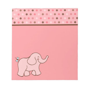 Roze Stippen Baby Olifant Notitieblok