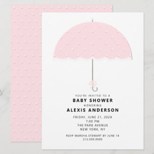 Roze Stippen Baby Shower Kaart