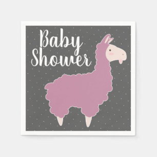Roze Stippen Baby shower Servetten