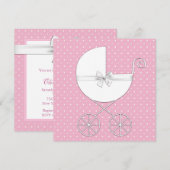 Roze Stippen Baby Shower Uitnodigingen (Voorkant / Achterkant)