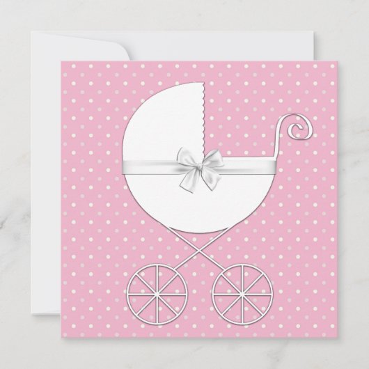 Roze Stippen Baby Shower Uitnodigingen (Voorkant)