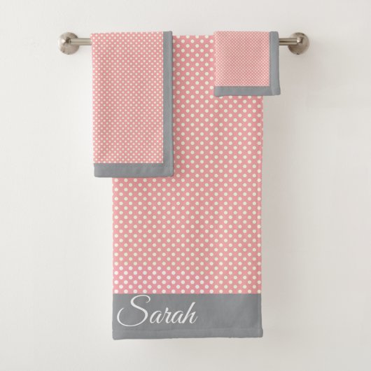 Roze Stippen Bad Handdoek (Insitu)