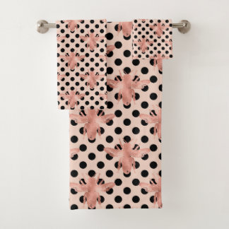 Roze Stippen Bij Bad Handdoek Cute Elegant Ontwerp