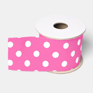 Roze Stippen Borstkanker Bewustzijn Patroon Grosgrain Lint